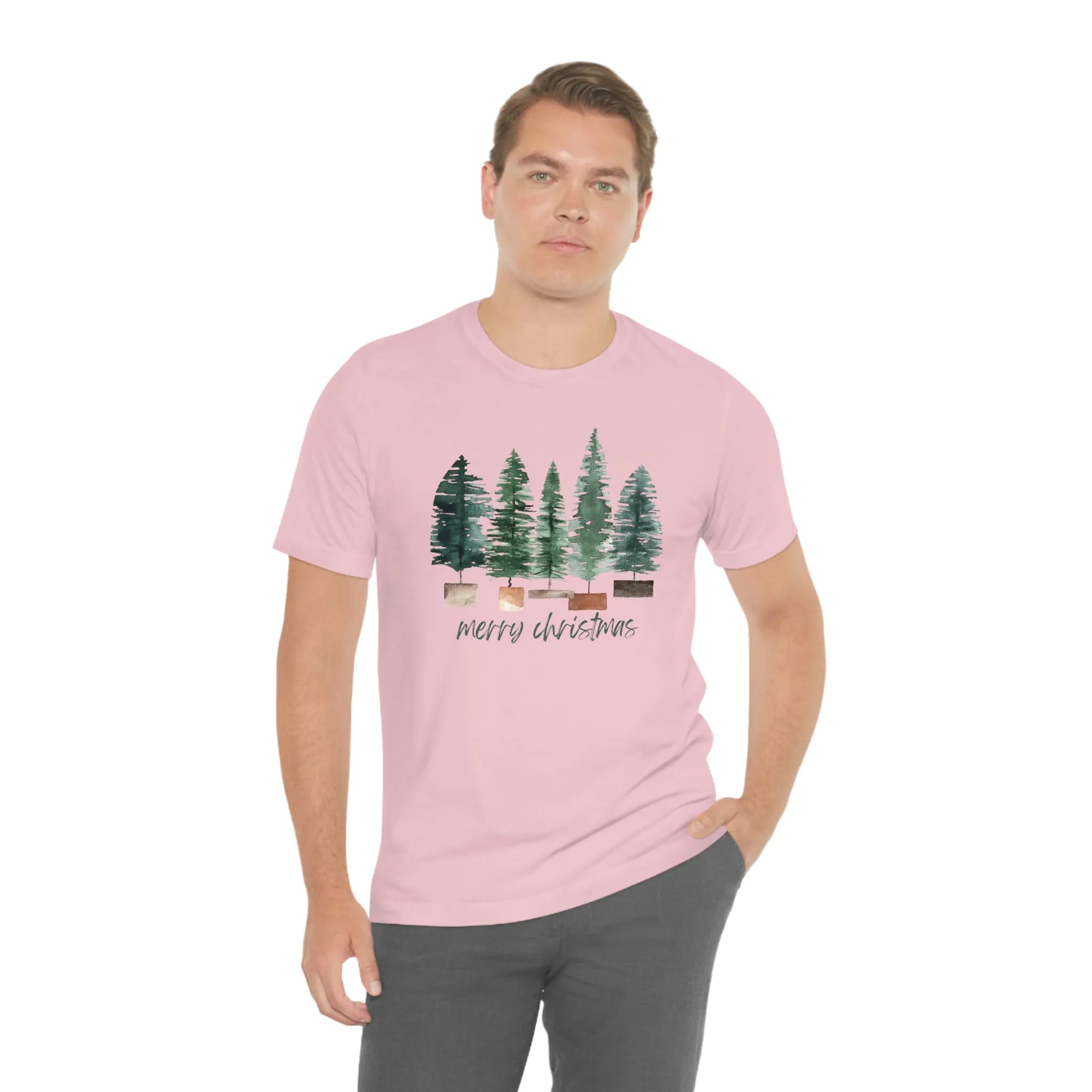 Christmas bottle brush tree Unisex Jersey Short Sleeve Tee