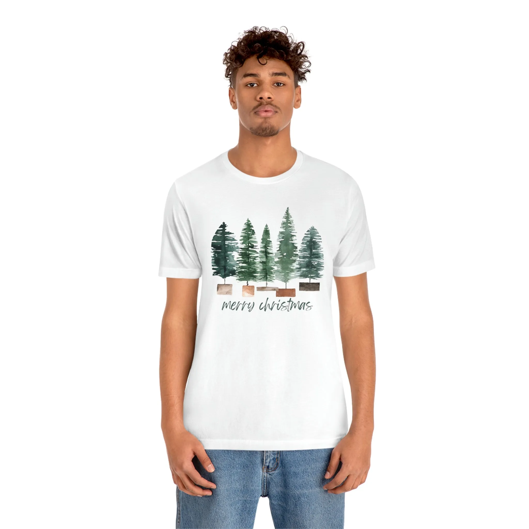 Christmas bottle brush tree Unisex Jersey Short Sleeve Tee