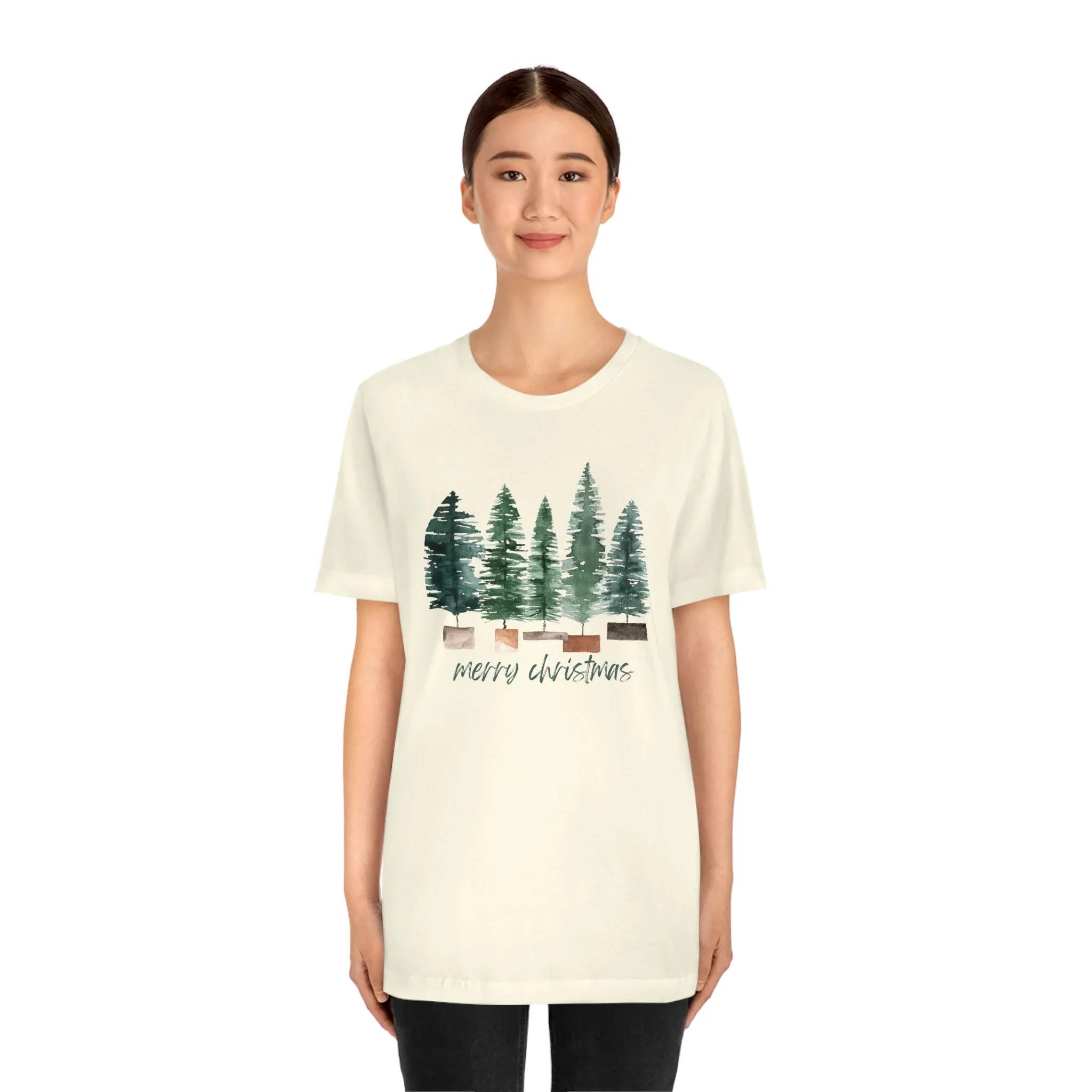 Christmas bottle brush tree Unisex Jersey Short Sleeve Tee