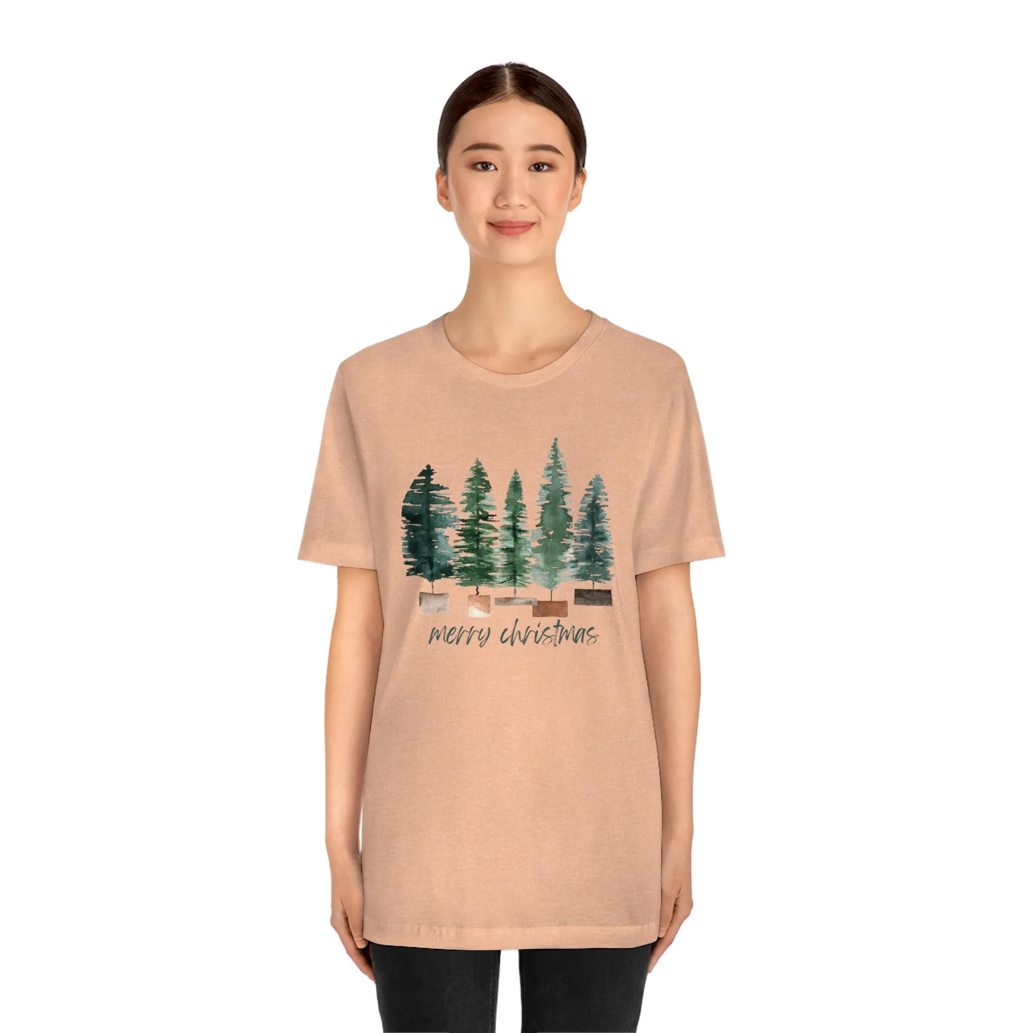 Christmas bottle brush tree Unisex Jersey Short Sleeve Tee