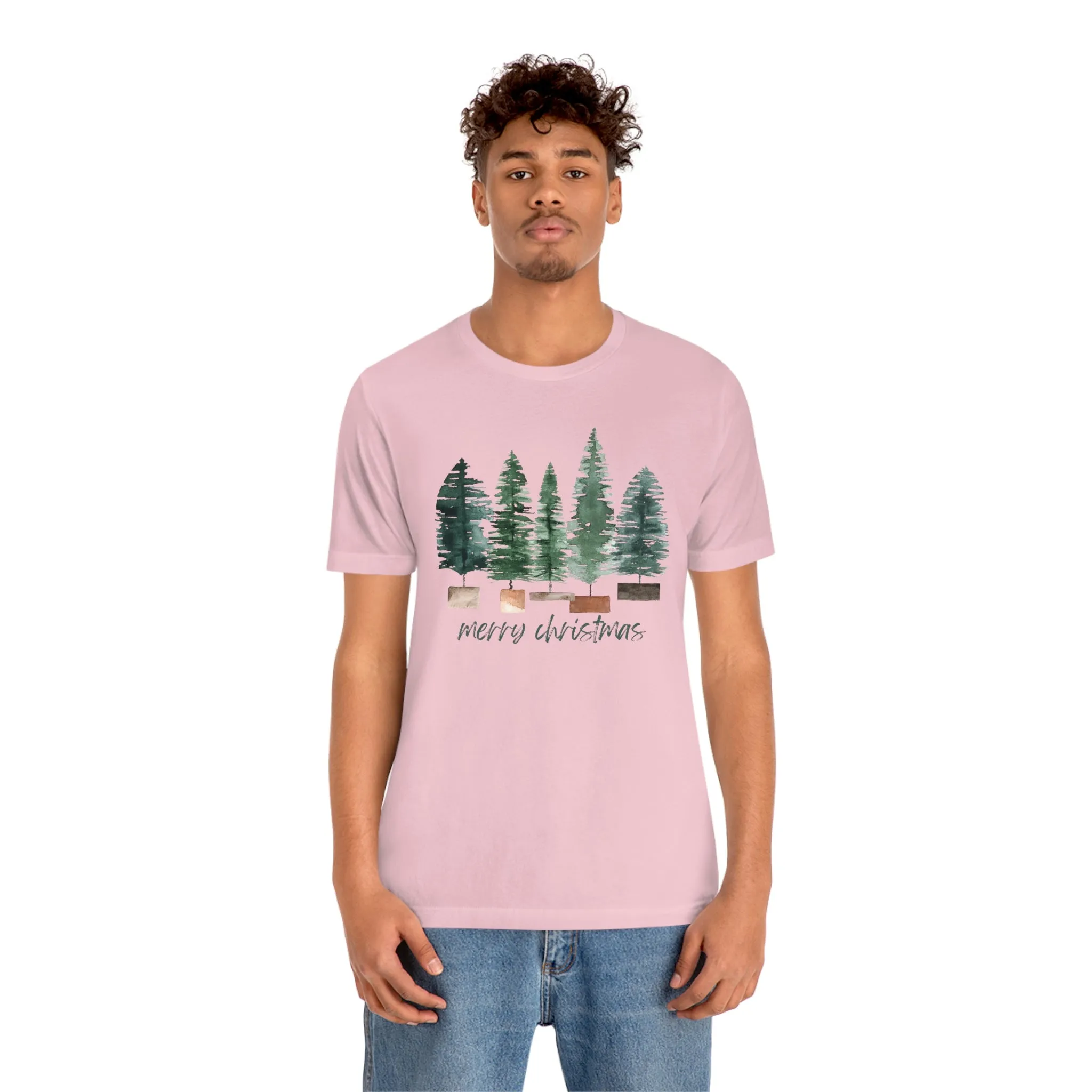 Christmas bottle brush tree Unisex Jersey Short Sleeve Tee