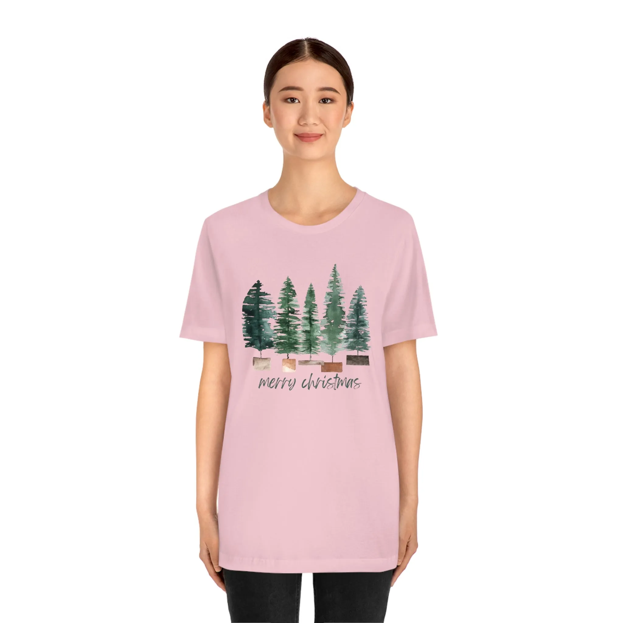 Christmas bottle brush tree Unisex Jersey Short Sleeve Tee