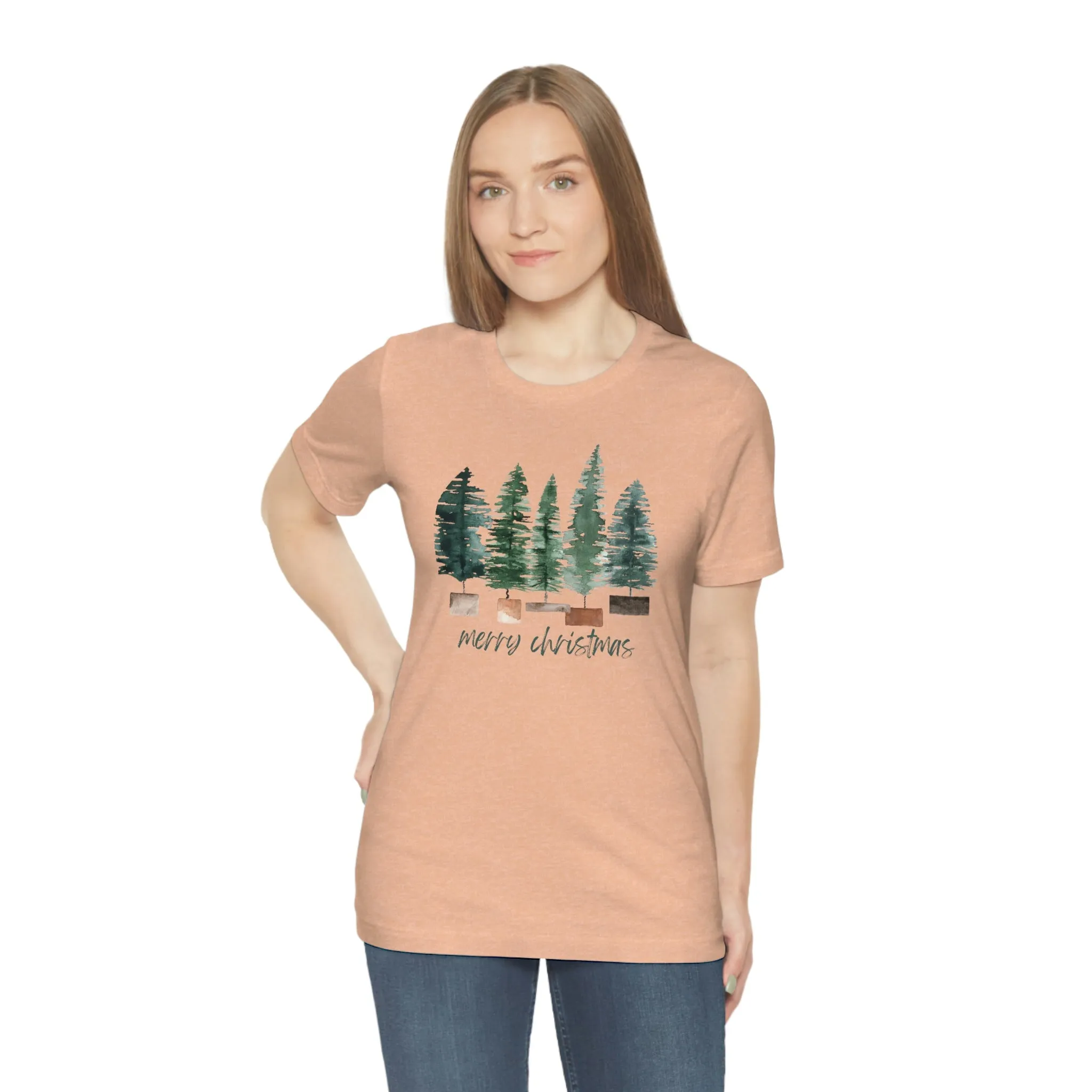 Christmas bottle brush tree Unisex Jersey Short Sleeve Tee