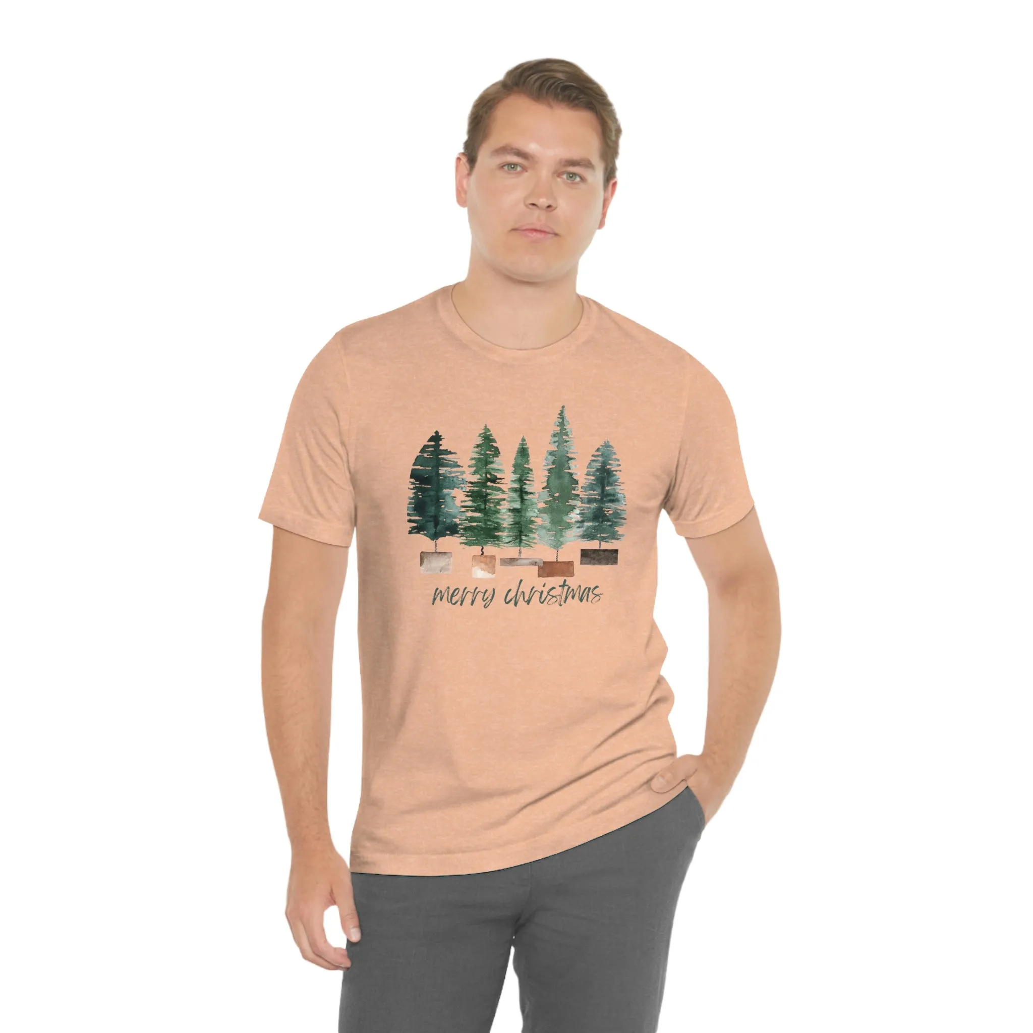 Christmas bottle brush tree Unisex Jersey Short Sleeve Tee