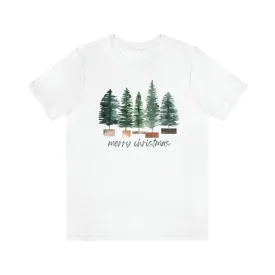 Christmas bottle brush tree Unisex Jersey Short Sleeve Tee