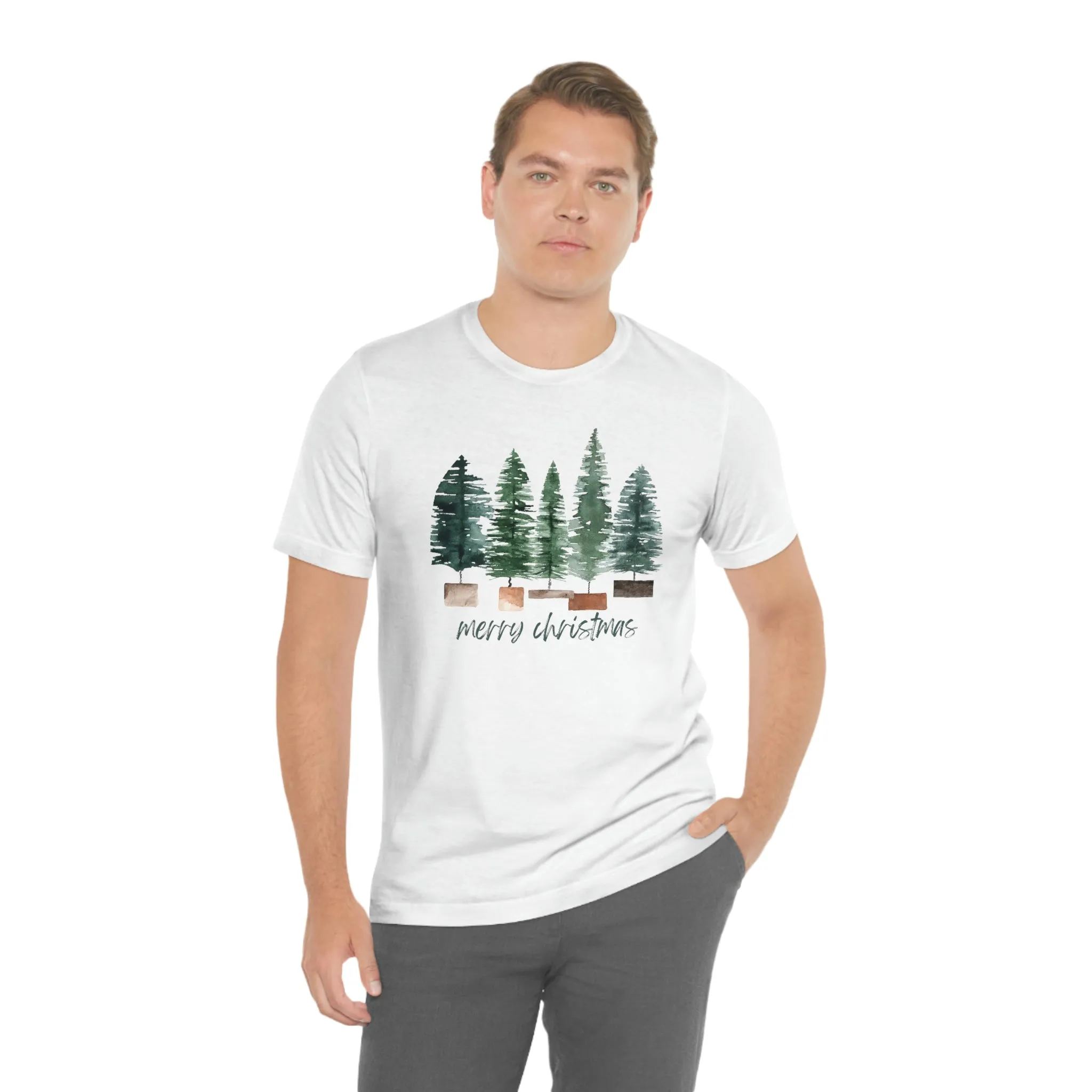 Christmas bottle brush tree Unisex Jersey Short Sleeve Tee