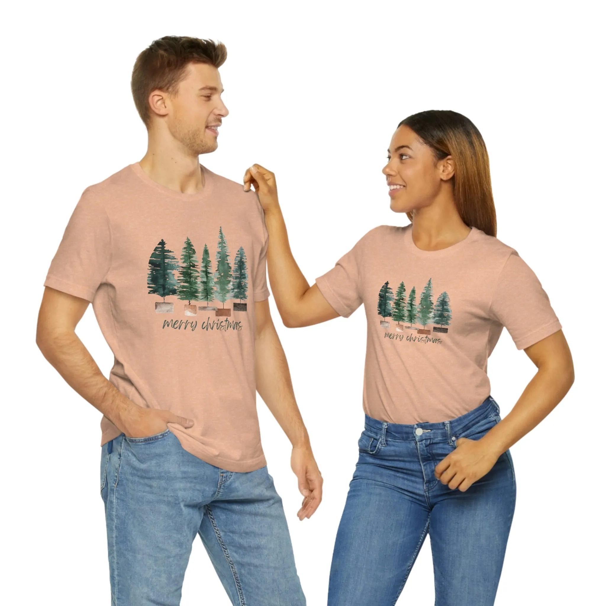 Christmas bottle brush tree Unisex Jersey Short Sleeve Tee