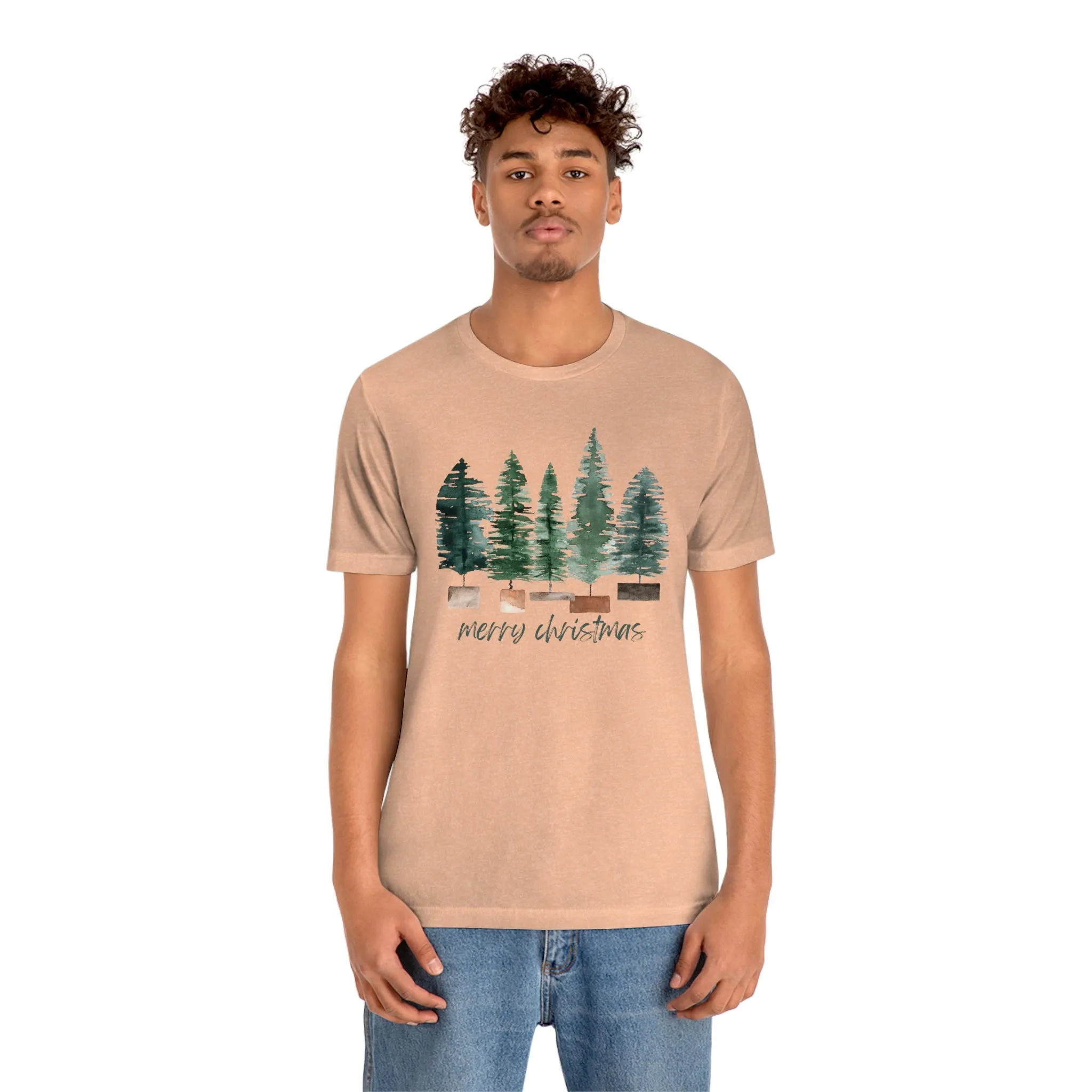 Christmas bottle brush tree Unisex Jersey Short Sleeve Tee