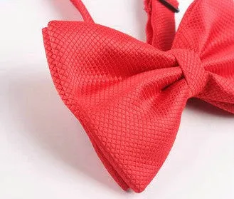 Crimson Red [Diamond Shape Print] - Bow Tie and Pocket Square Matching Set