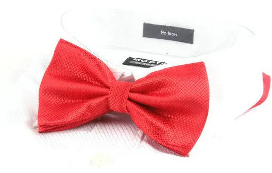 Crimson Red [Diamond Shape Print] - Bow Tie and Pocket Square Matching Set