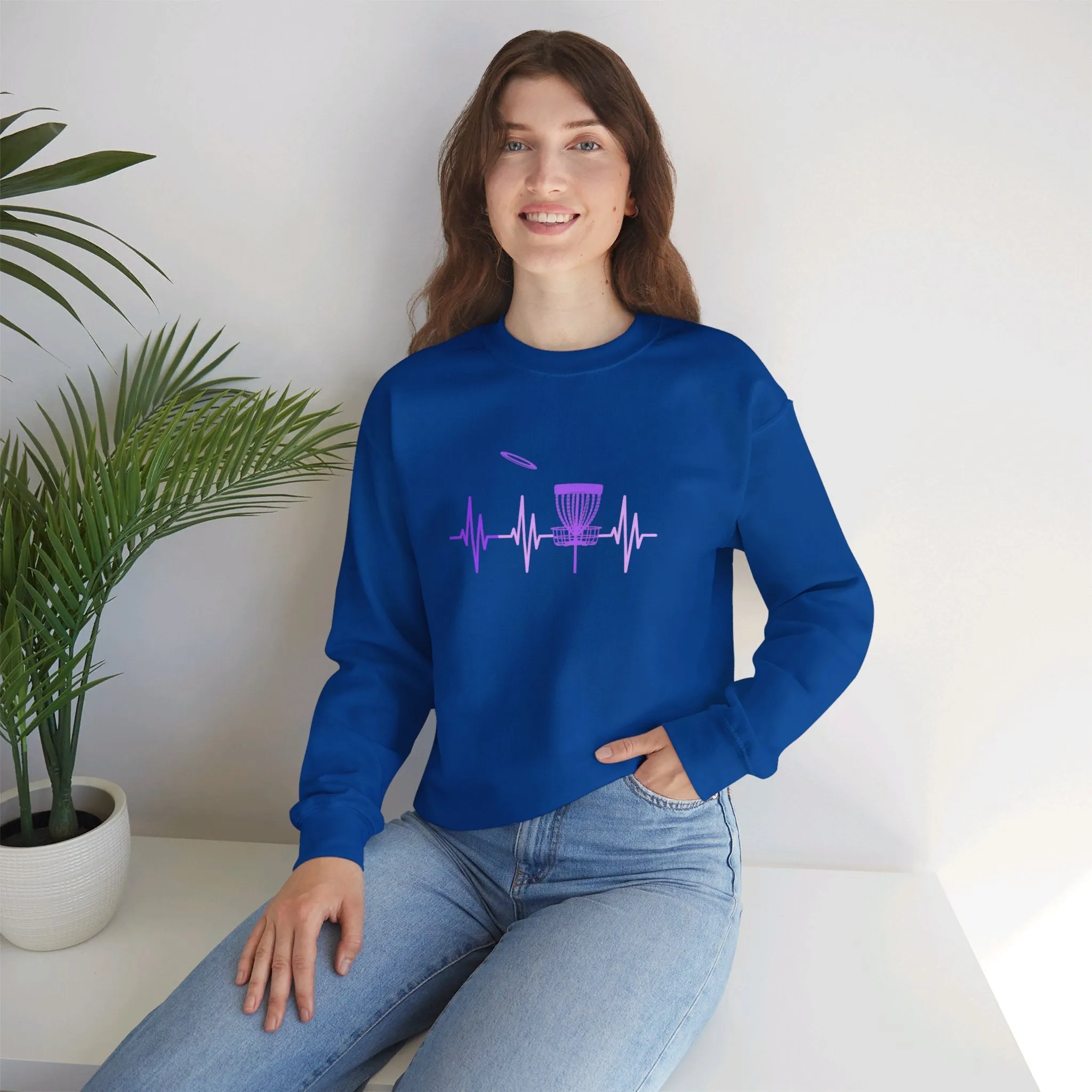 Disc Golf Heartbeat Unisex Heavy Blend™ Crewneck Sweatshirt