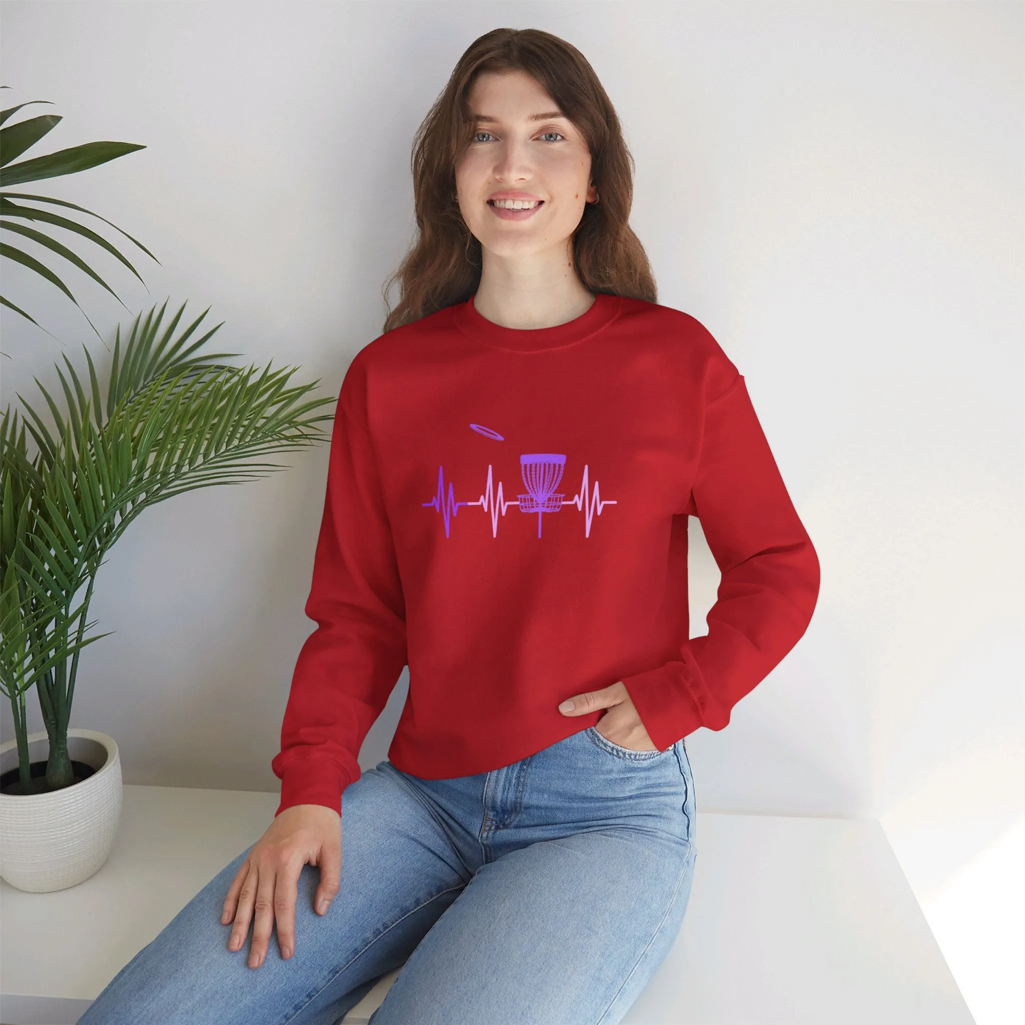 Disc Golf Heartbeat Unisex Heavy Blend™ Crewneck Sweatshirt