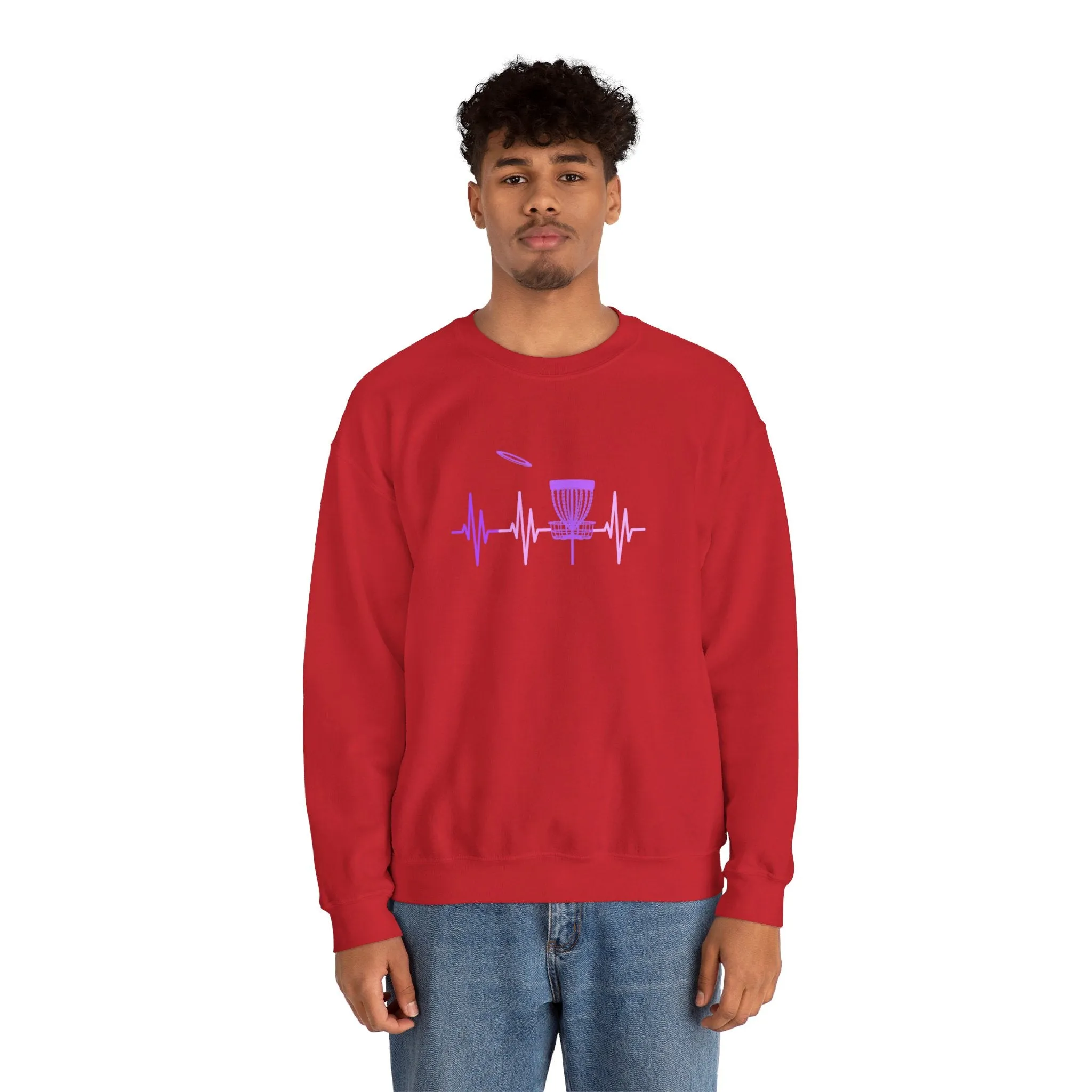 Disc Golf Heartbeat Unisex Heavy Blend™ Crewneck Sweatshirt