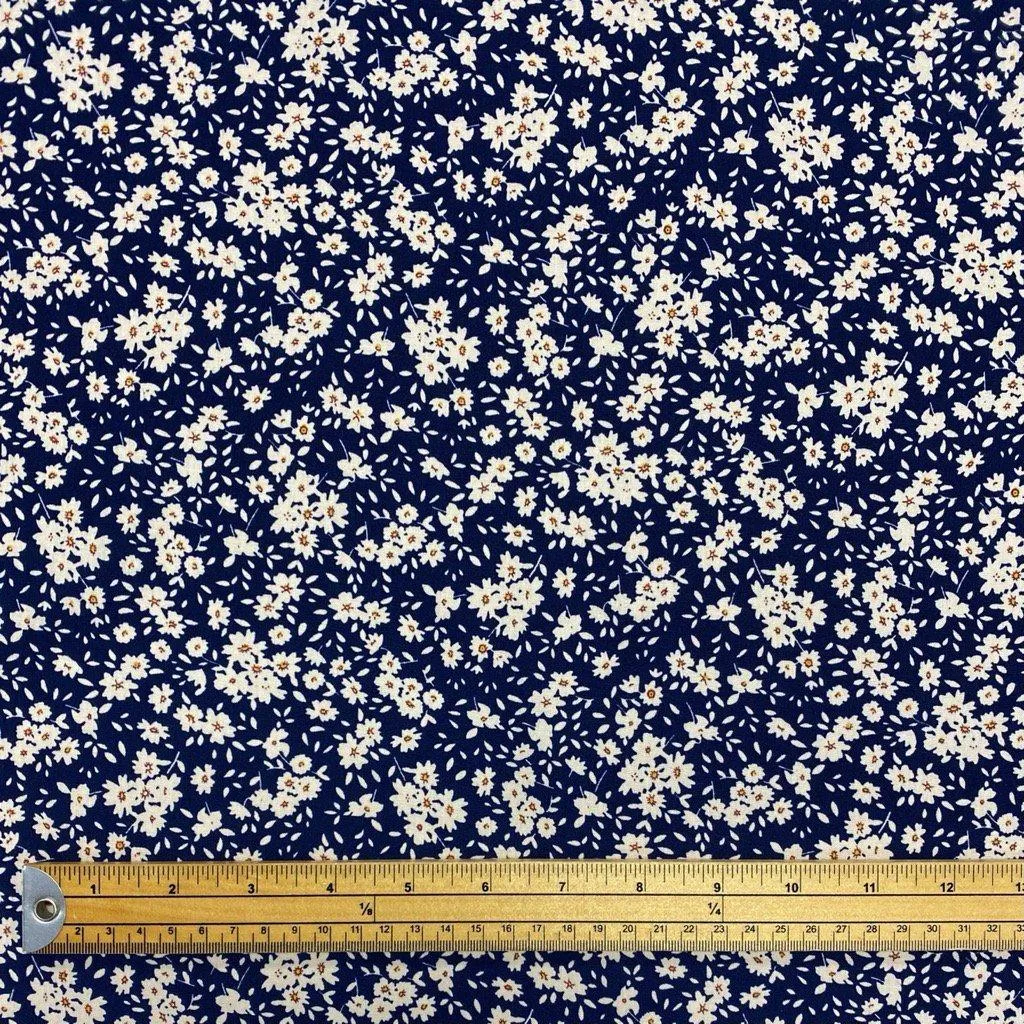 Ditsy Floral Rose & Hubble Cotton Poplin Fabric