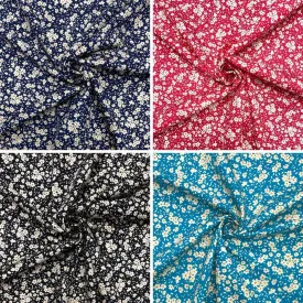 Ditsy Floral Rose & Hubble Cotton Poplin Fabric