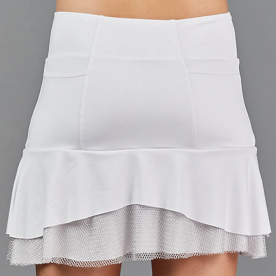 Djali Two Tier 16.5" Skort (white/shimmer)