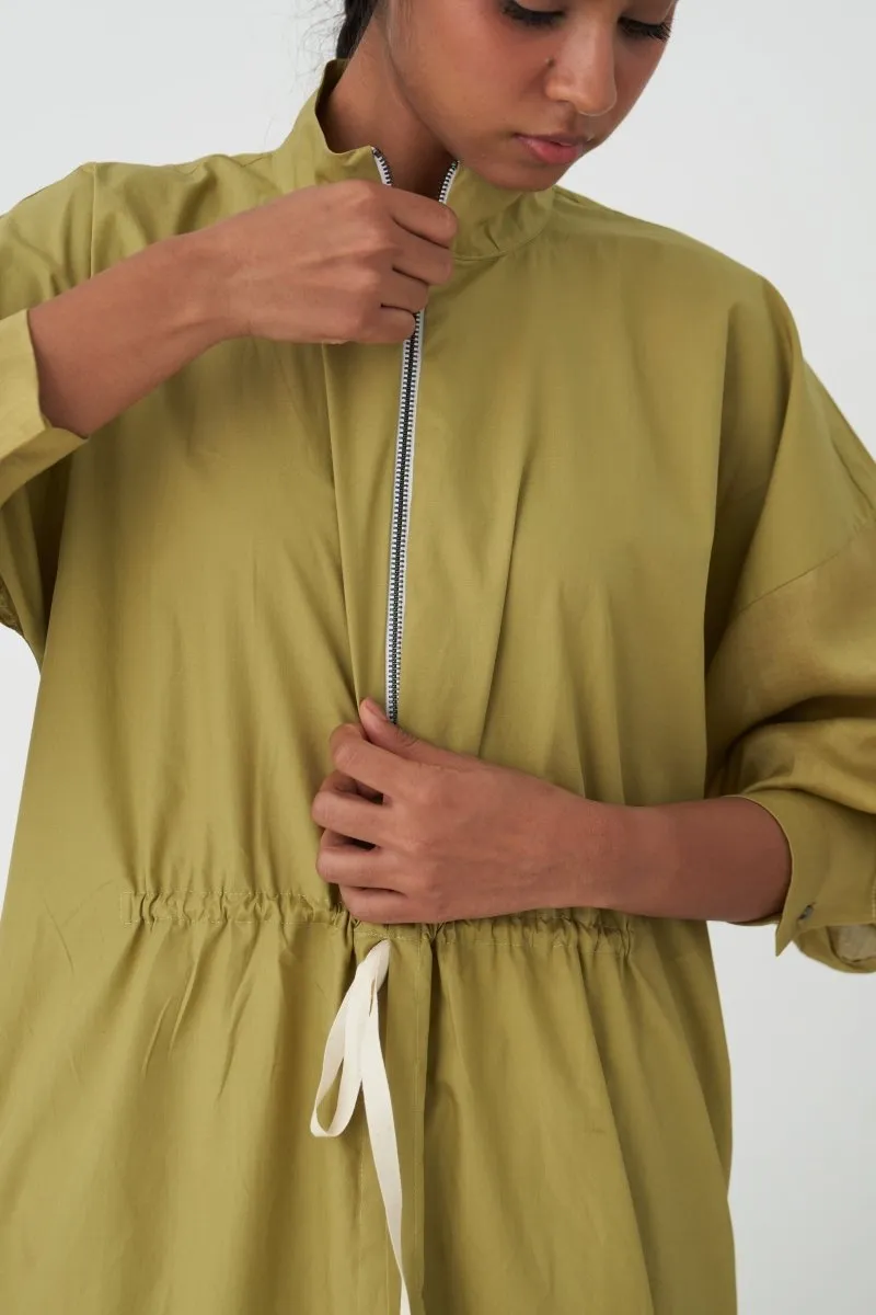 Drawstring Tunic - Moss Green