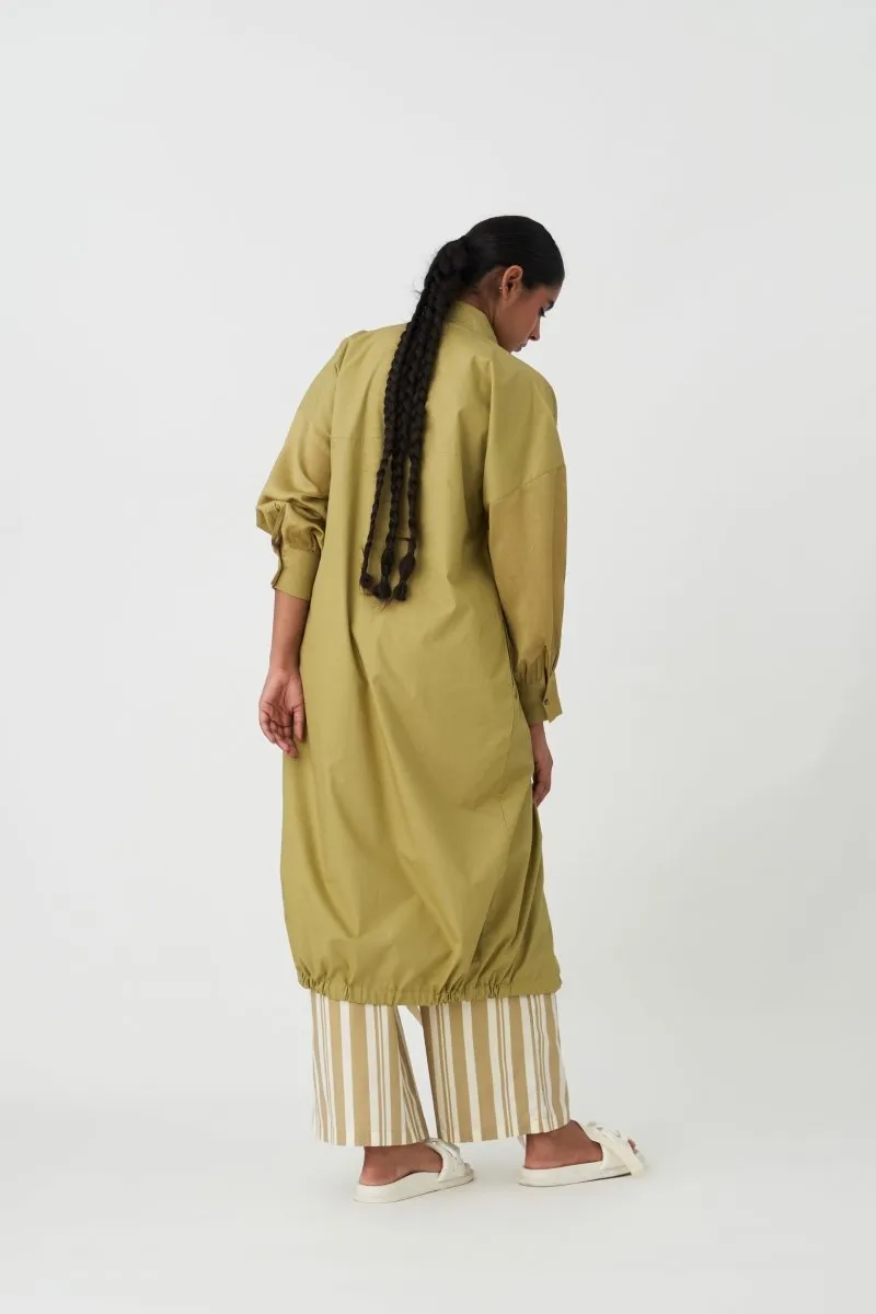 Drawstring Tunic - Moss Green