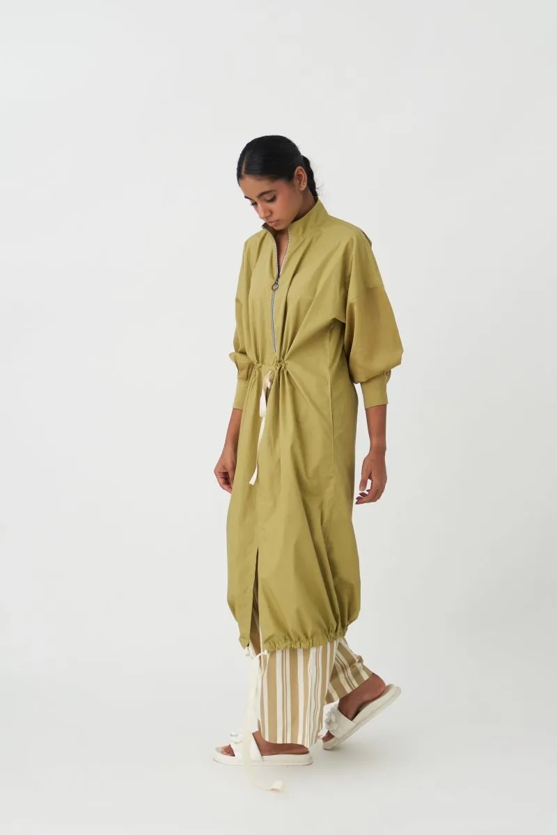 Drawstring Tunic - Moss Green