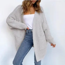 DressBetty - Pockets Long Sleeve Loose Knitted Sweaters