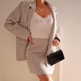 DressBetty - Stylish Chic Houndstooth Plaid Oversized Blazers