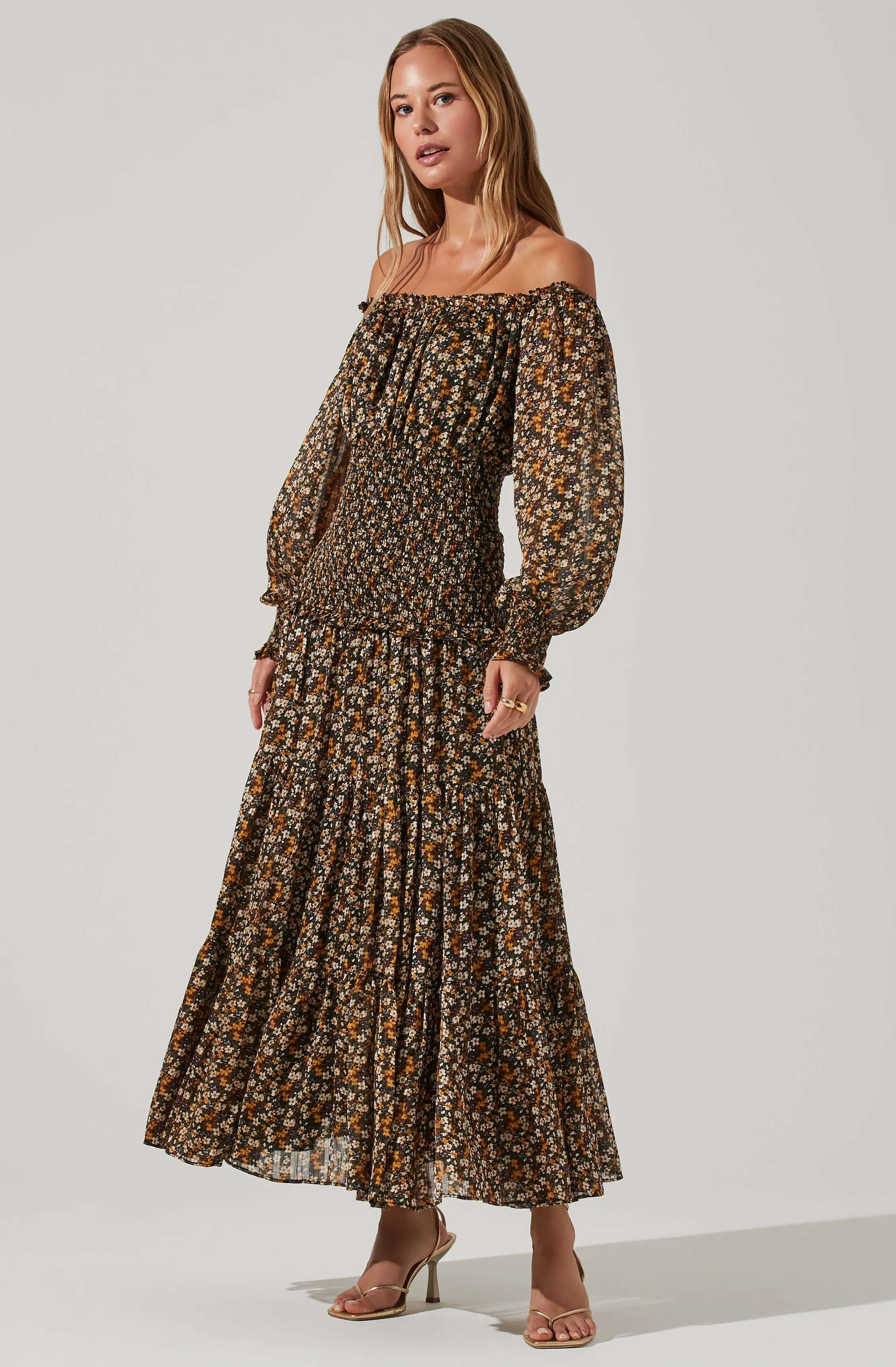 Embrey Floral Off Shoulder Maxi Dress