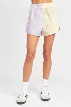 Emory Park COLOR BLOCK SHORTS WITH ELASTIC WAISTBAND