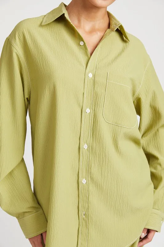 Emory Park CONTRASTED STITCH BUTTON DOWN SHIRT