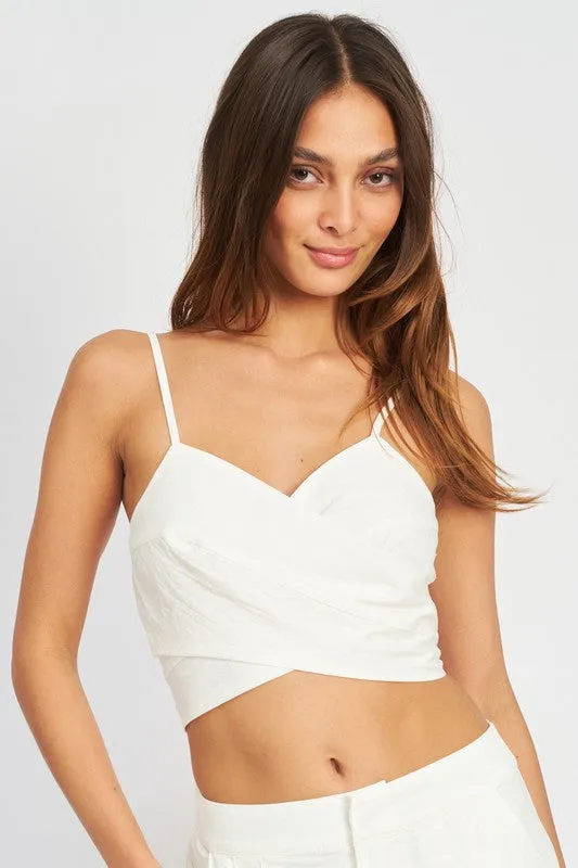 Emory Park COTTON WRAPPED TOP WTIH BACK BOW DETAIL