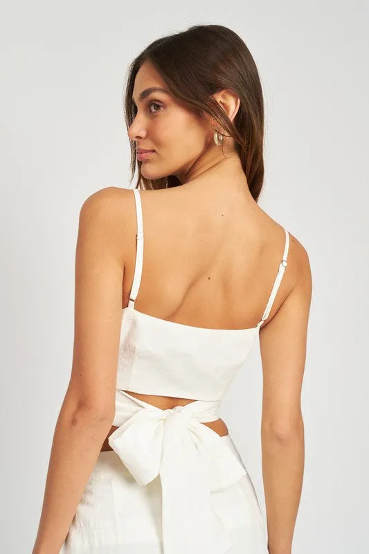 Emory Park COTTON WRAPPED TOP WTIH BACK BOW DETAIL