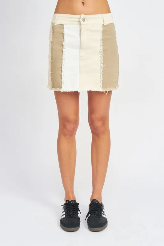 Emory Park HIGH RISE COLOR BLOCK SKIRT