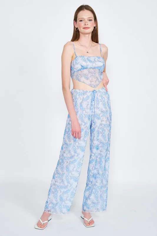 Emory Park HIGH RISE DRAW STRING SHEER PANTS