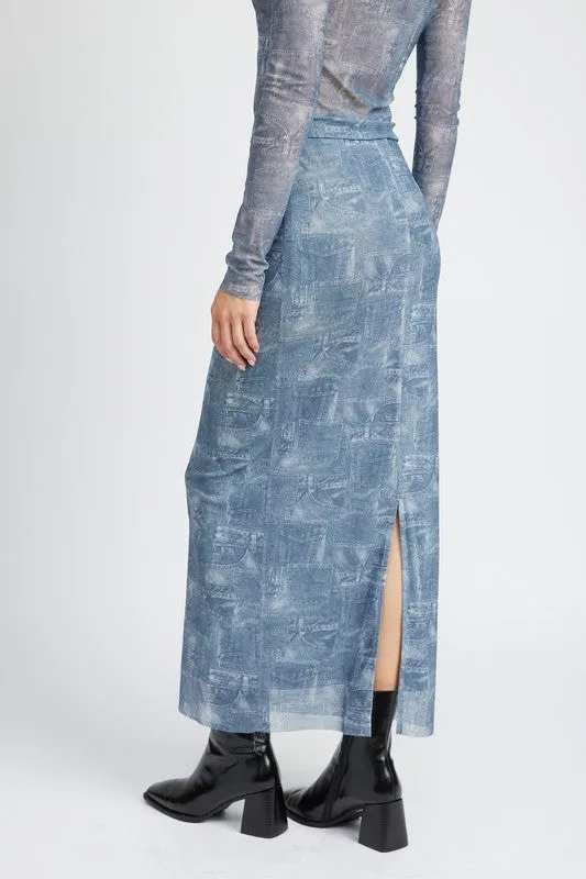 Emory Park HIGH RISE PRINTED MAXI SKIRT