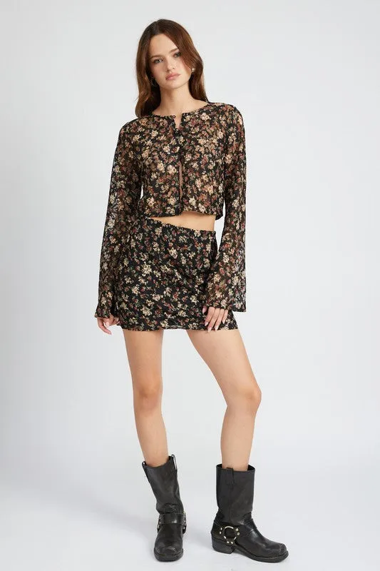 Emory Park LACE EMBROIDERY MINI SKIRT