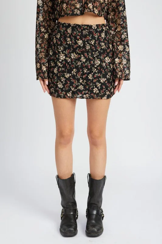 Emory Park LACE EMBROIDERY MINI SKIRT