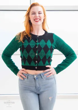 Essential Green Diamonds Cardigan