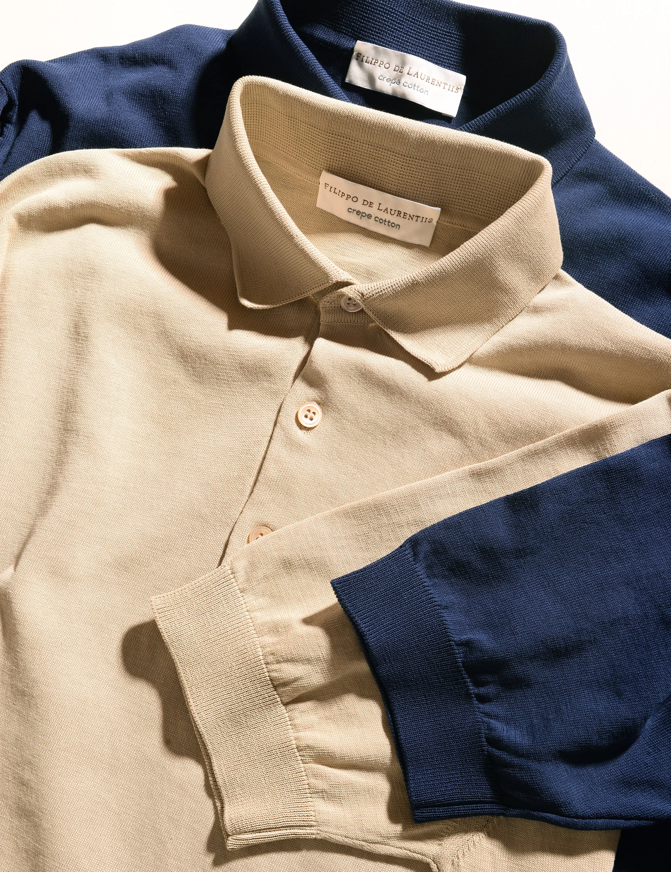 FINAL SALE: Solid Polo Shirt in Crepe Cotton - Ocean Blue