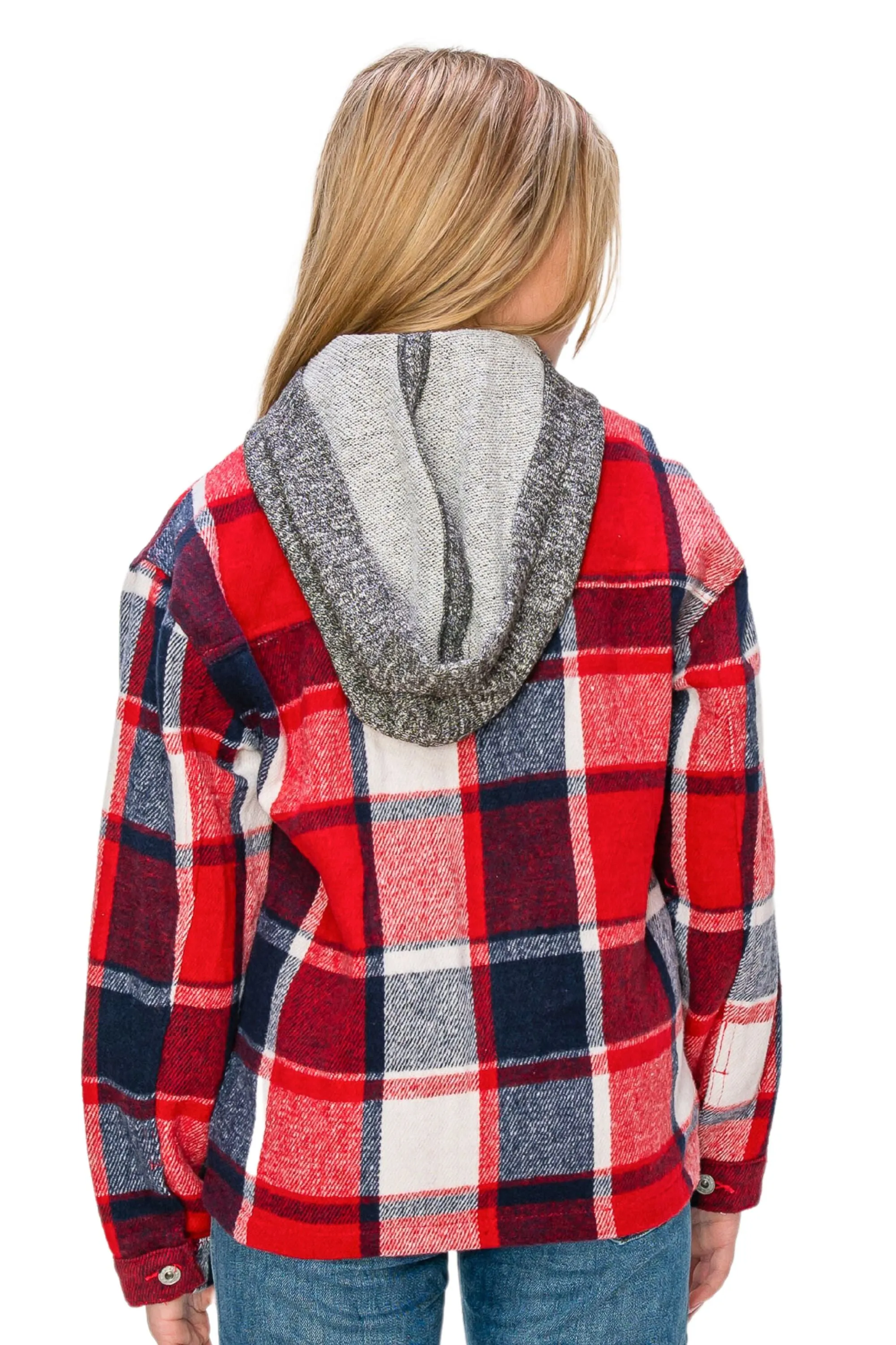 Flannel Shacket With Hood