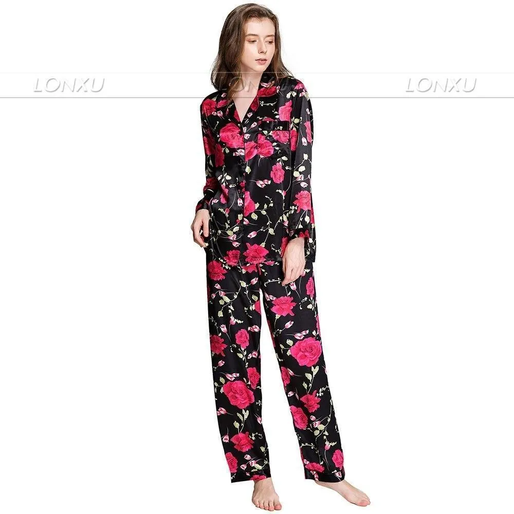 Floral Silk Women Pajama Set