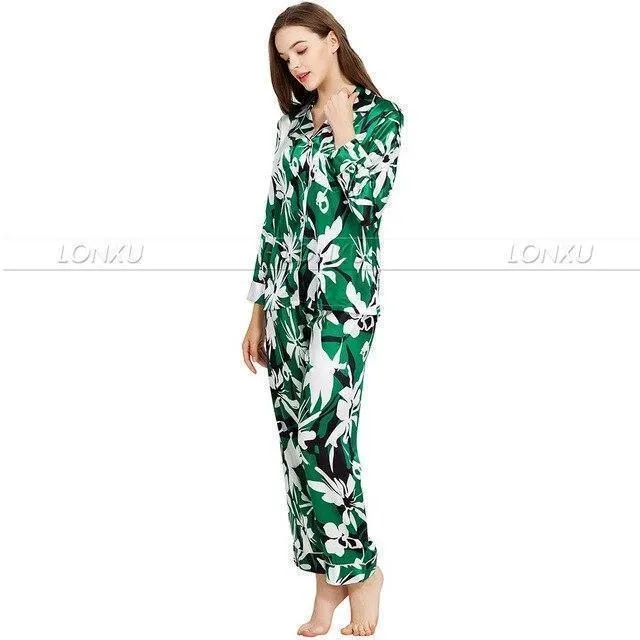 Floral Silk Women Pajama Set