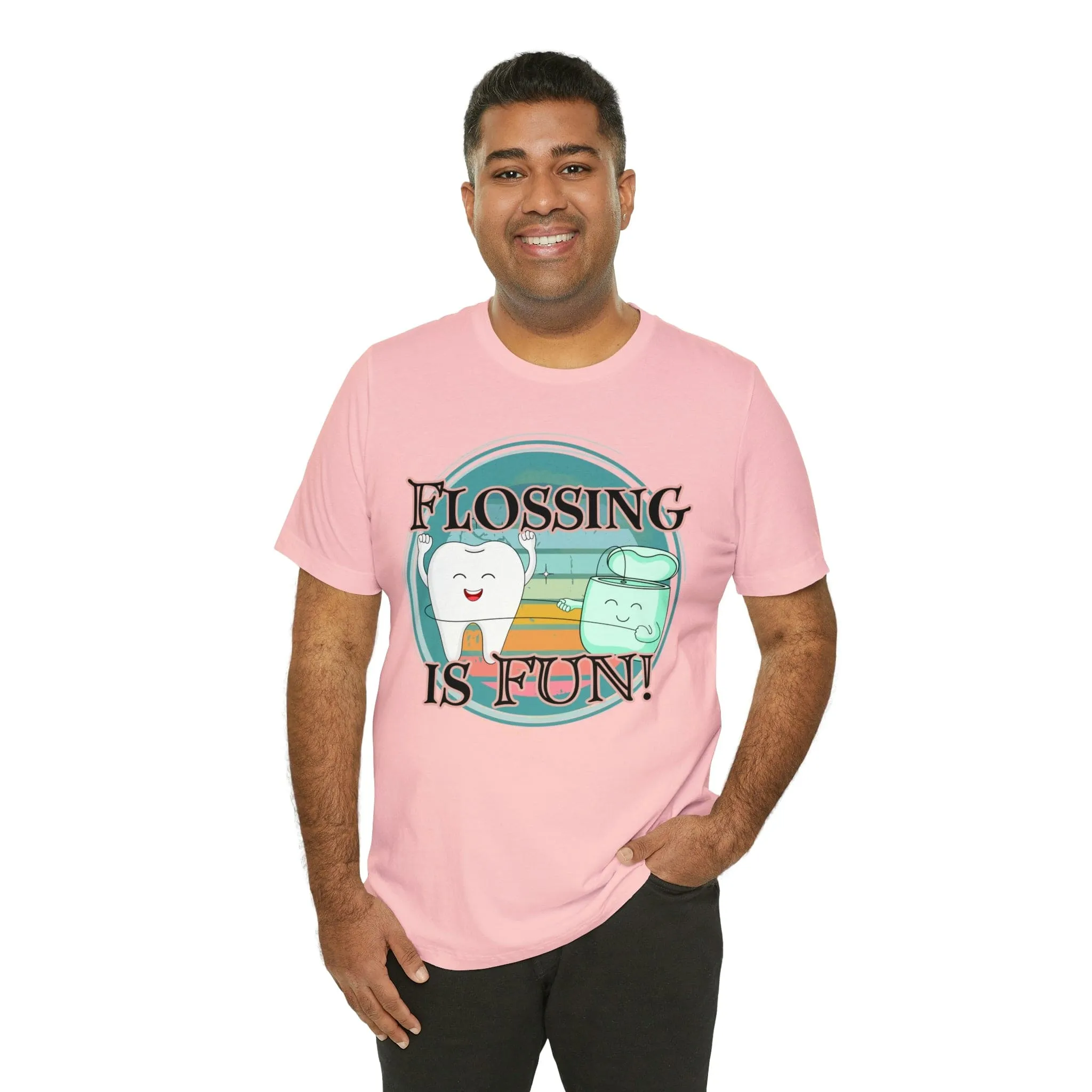 Flossing is fun! Unisex Jersey Short Sleeve Tee