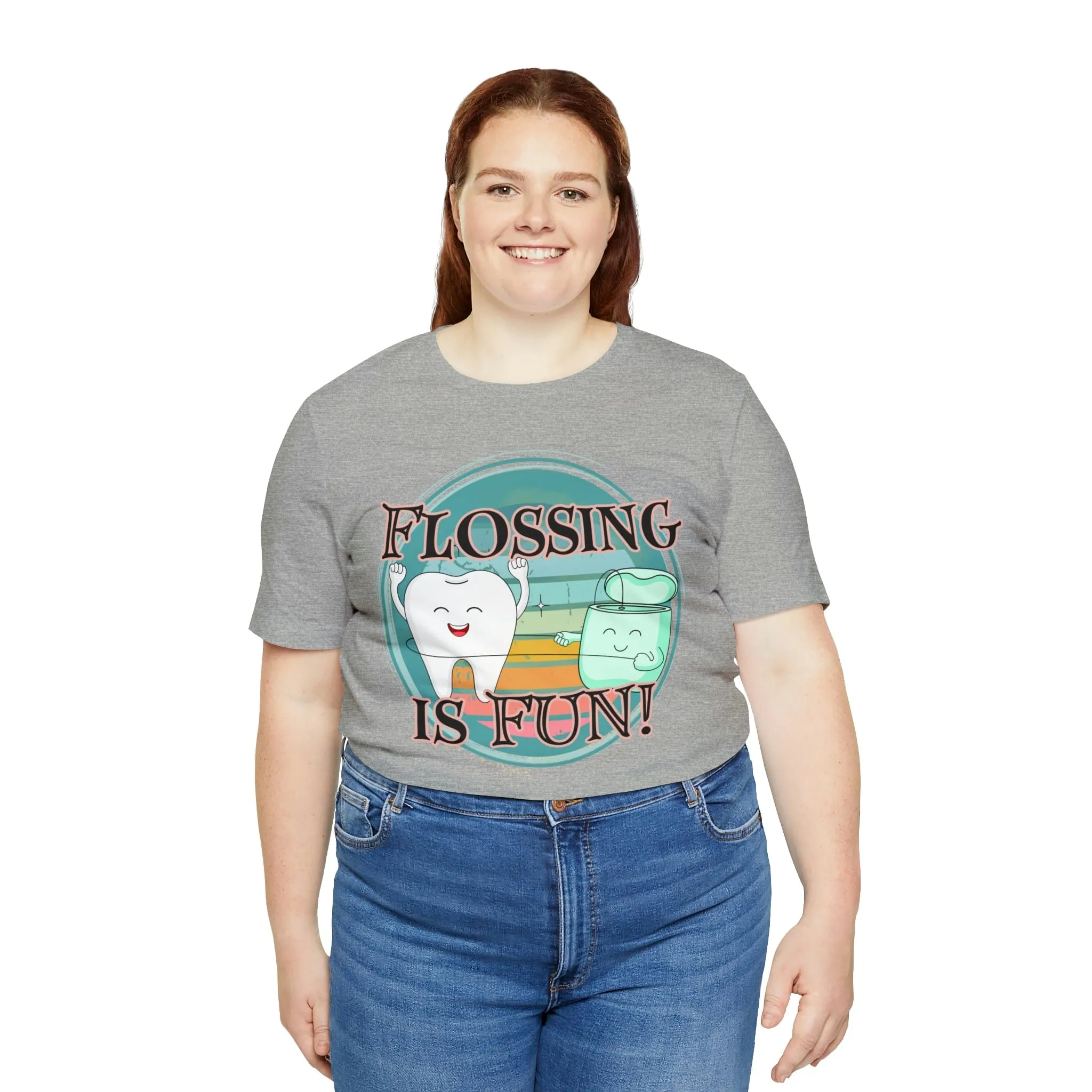 Flossing is fun! Unisex Jersey Short Sleeve Tee