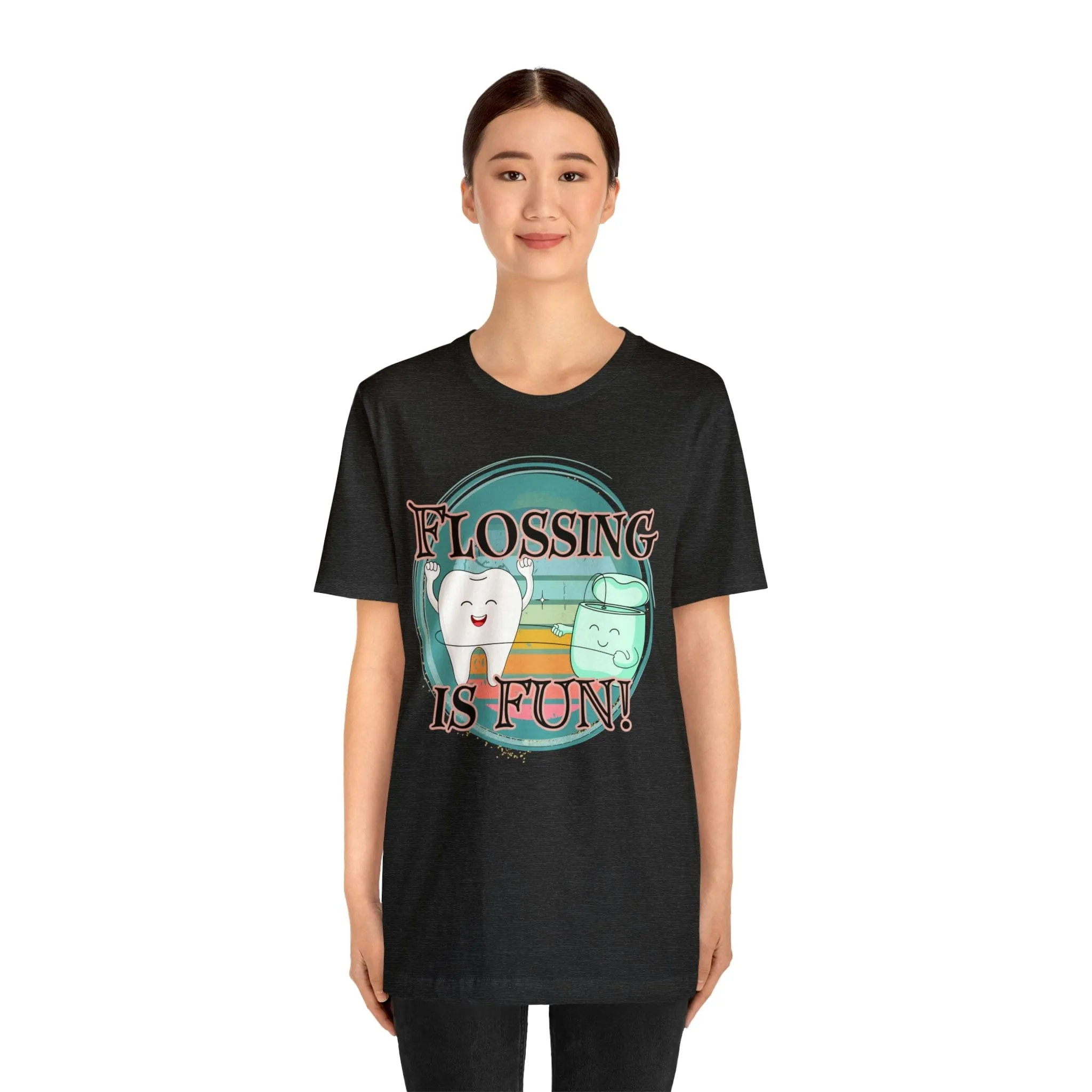 Flossing is fun! Unisex Jersey Short Sleeve Tee