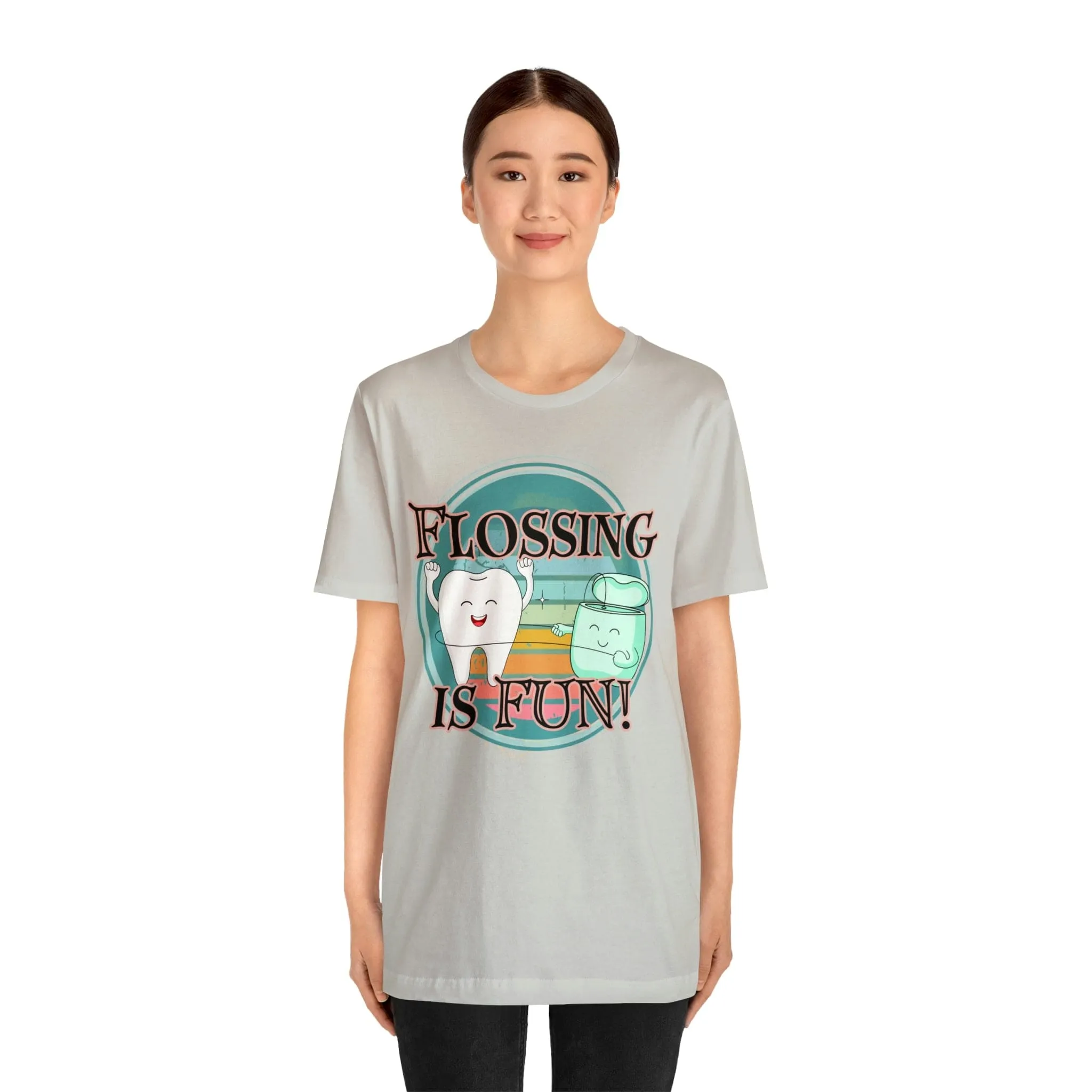 Flossing is fun! Unisex Jersey Short Sleeve Tee