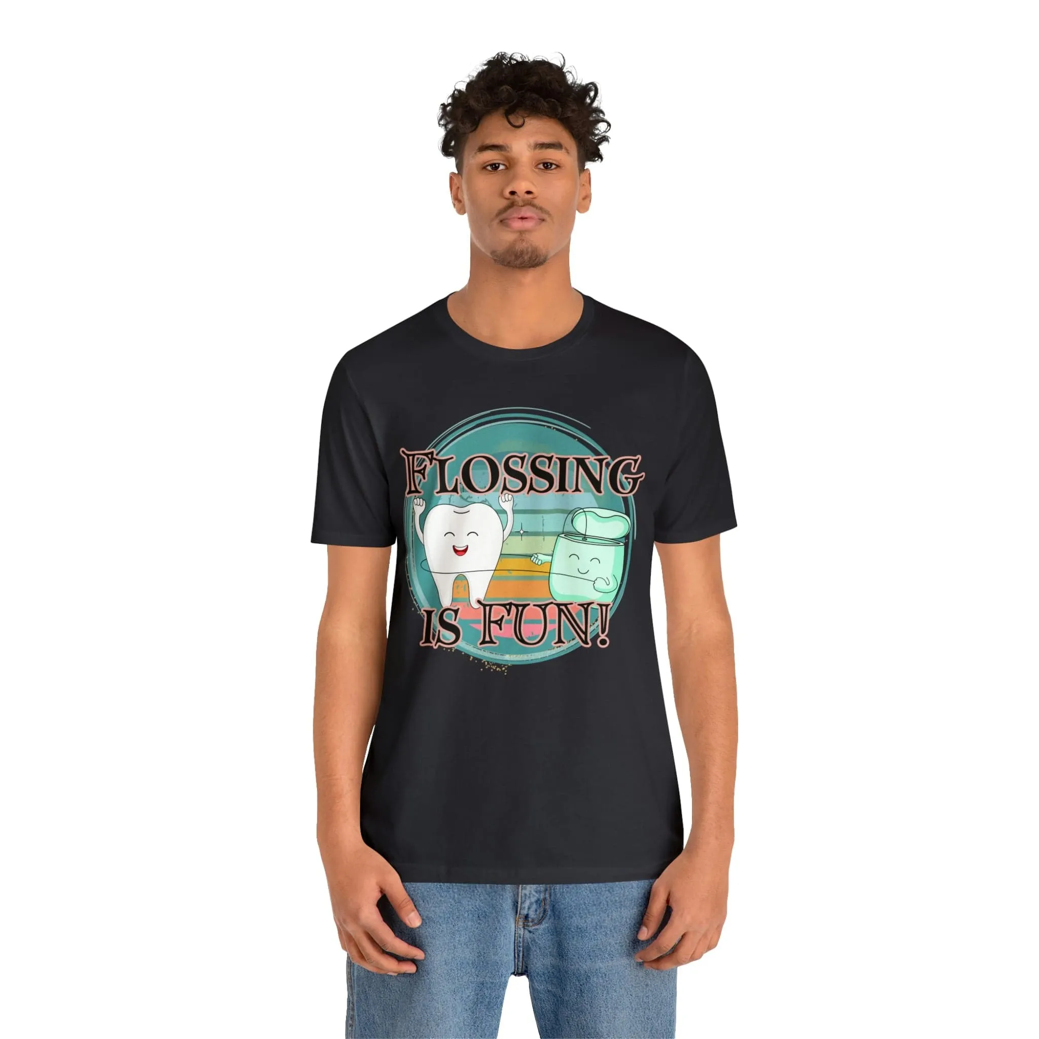 Flossing is fun! Unisex Jersey Short Sleeve Tee