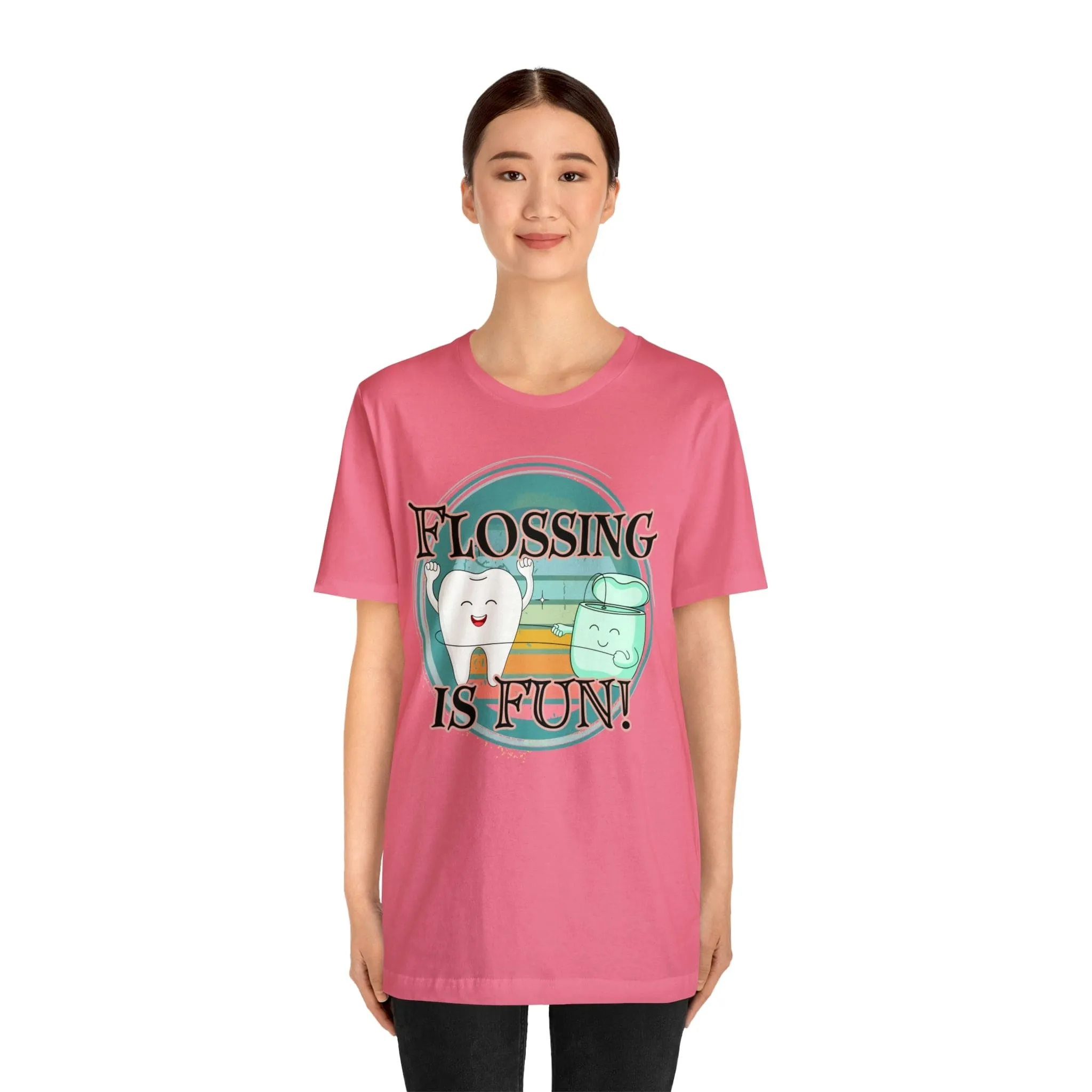 Flossing is fun! Unisex Jersey Short Sleeve Tee