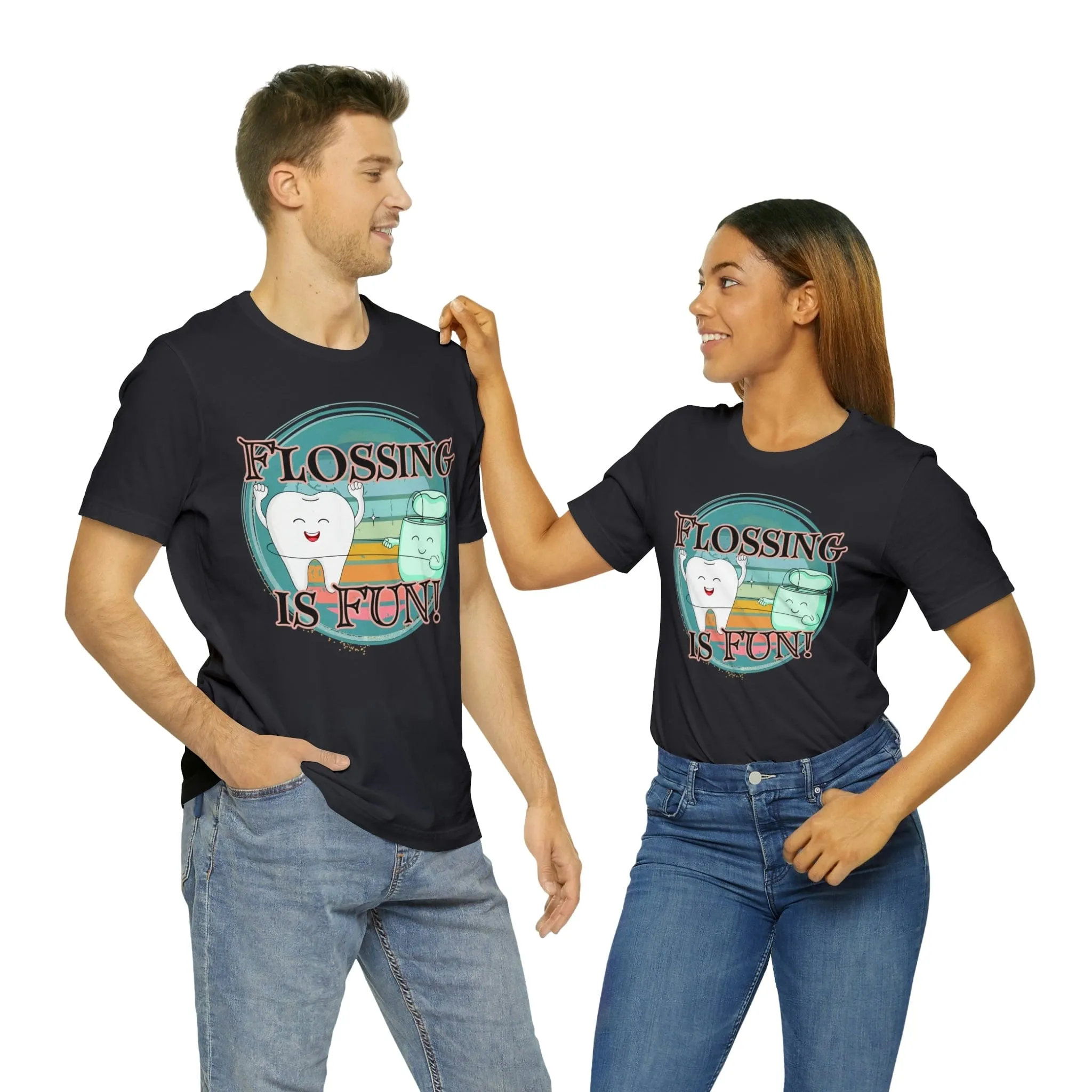 Flossing is fun! Unisex Jersey Short Sleeve Tee