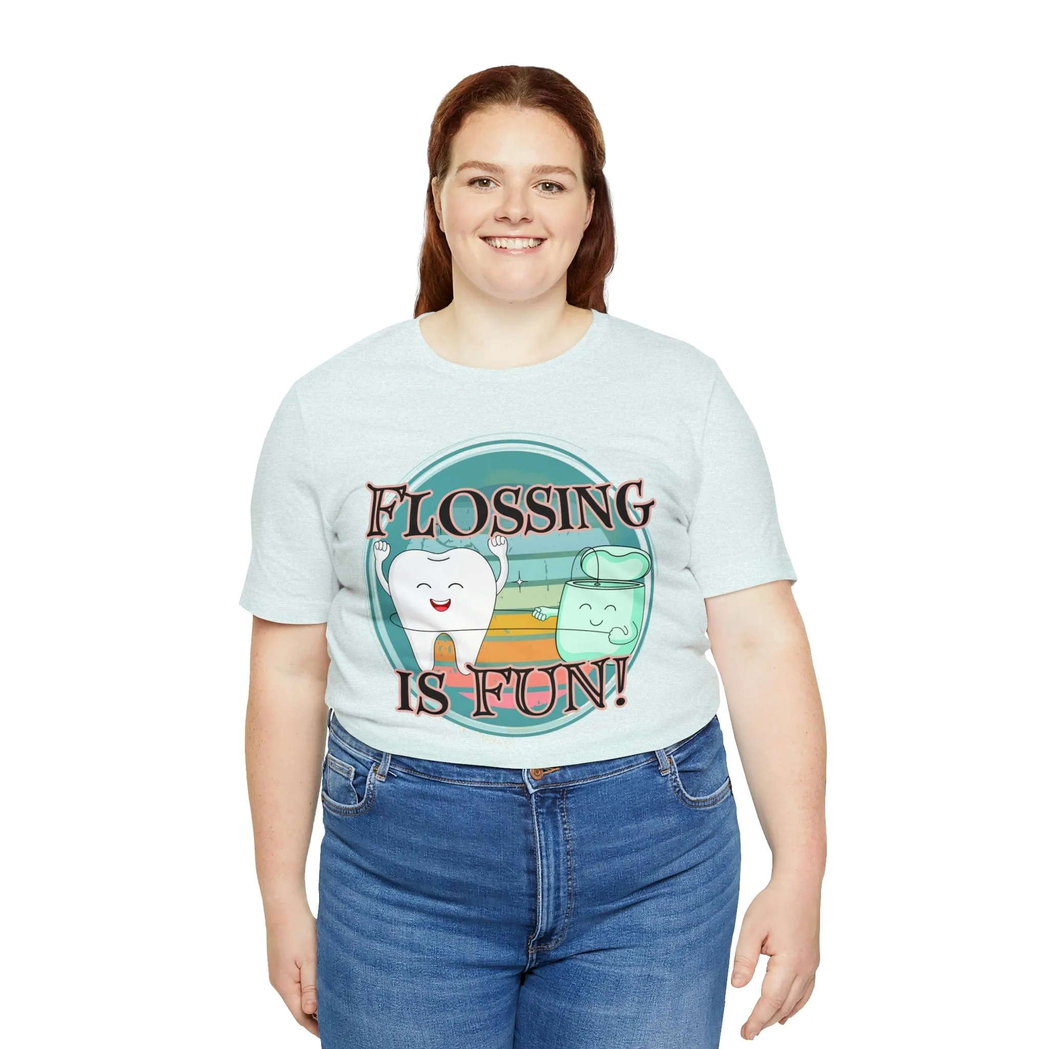 Flossing is fun! Unisex Jersey Short Sleeve Tee