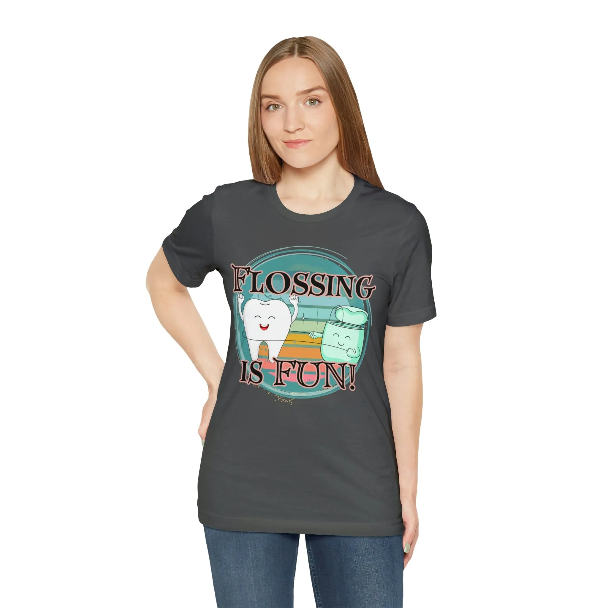 Flossing is fun! Unisex Jersey Short Sleeve Tee