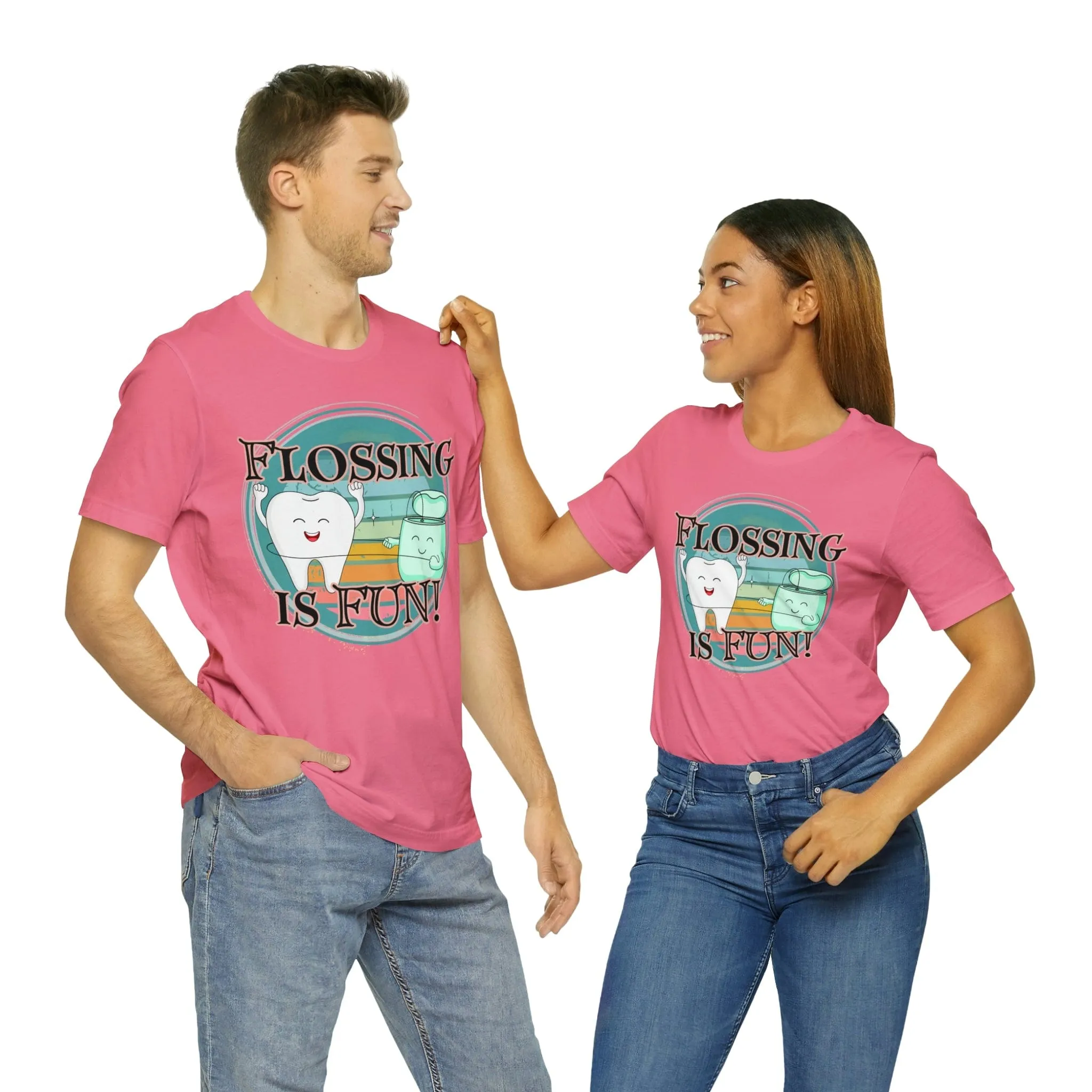 Flossing is fun! Unisex Jersey Short Sleeve Tee